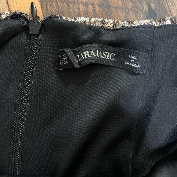 Zara Gold Sequins Cheetah Print Mini Skirt - Picture 5 of 7